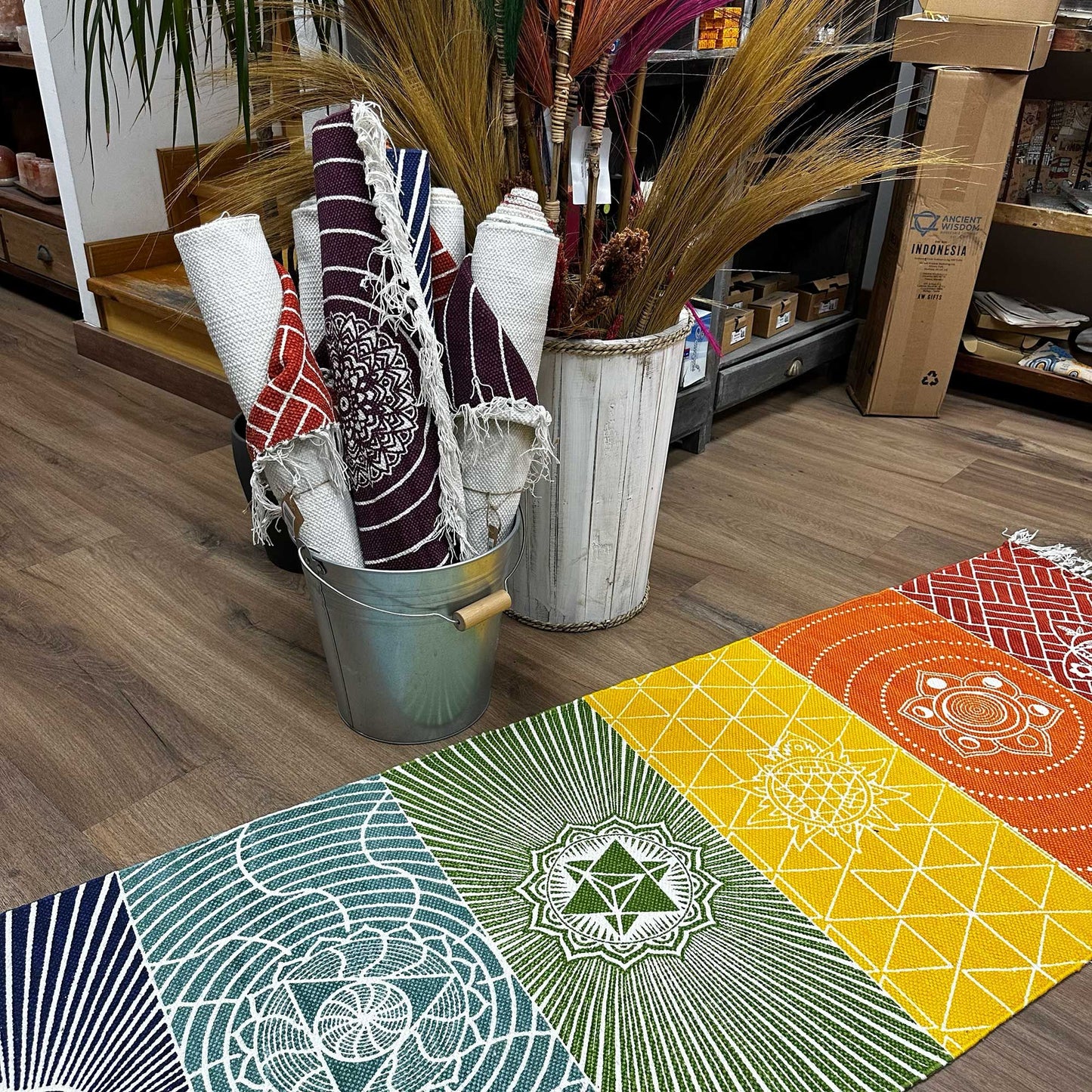 100 Prozent Baumwolle Yoga Teppich 60x200cm 7 Chakras