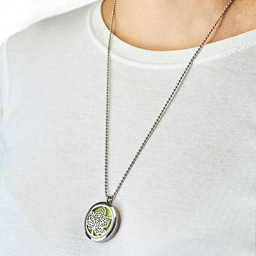 Aromatherapie Schmuck Halskette Hamsa Chakra 30mm