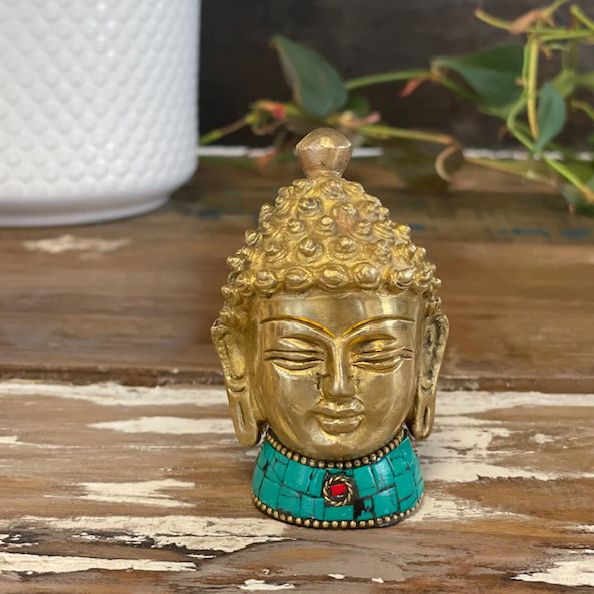 Messing Buddha Figur - Med Kopf - 8 cm