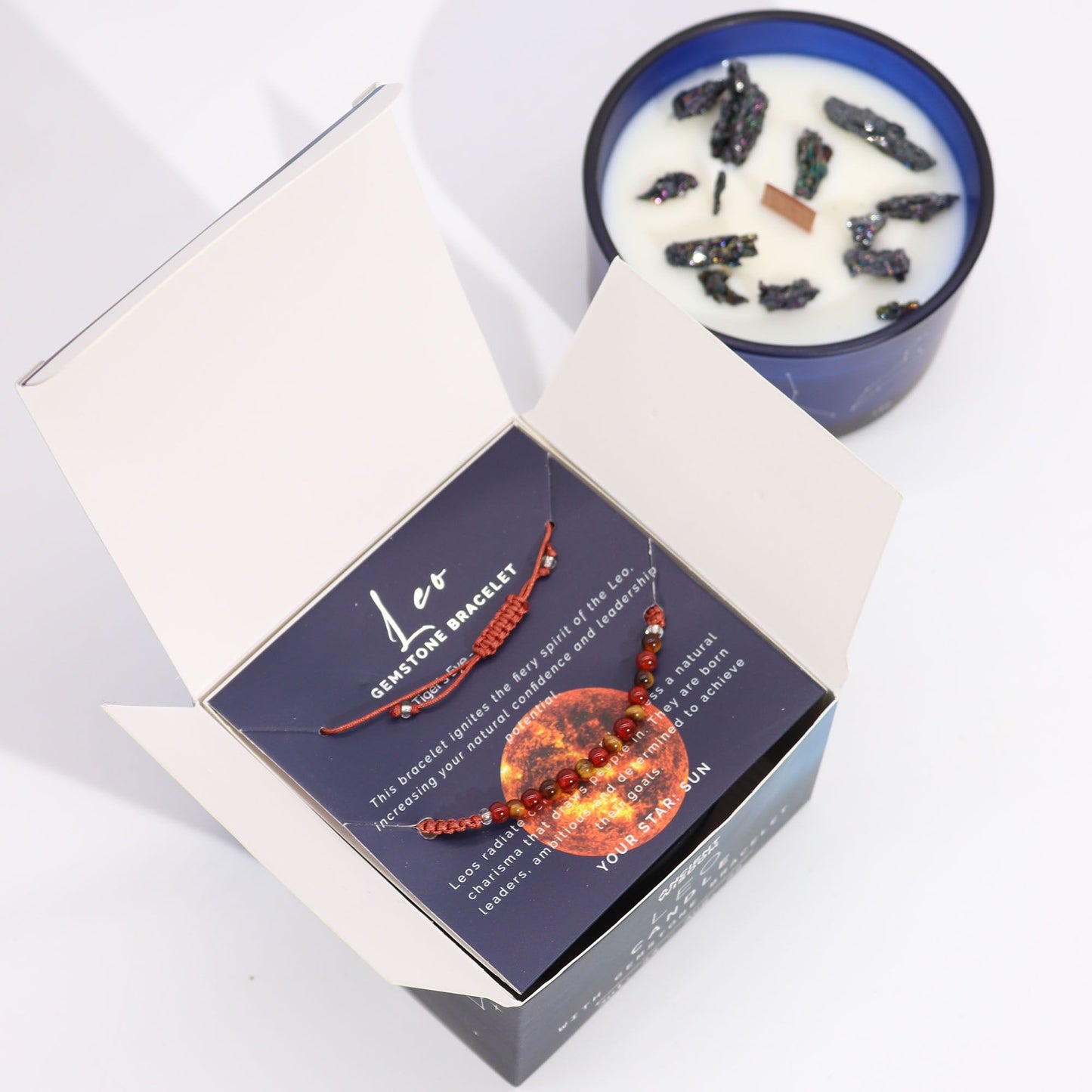 Zodiac Kristallkerze Mit Edelsteinarmband - Löwe
