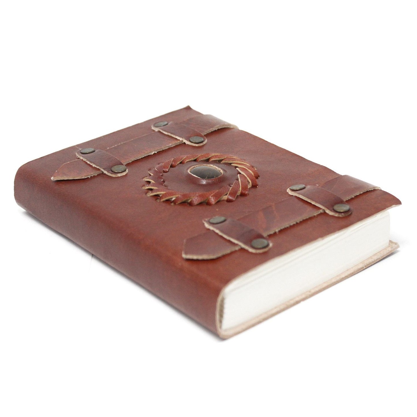 Leder Tigereye Mit Riemen Notizbuch 15x10 cm