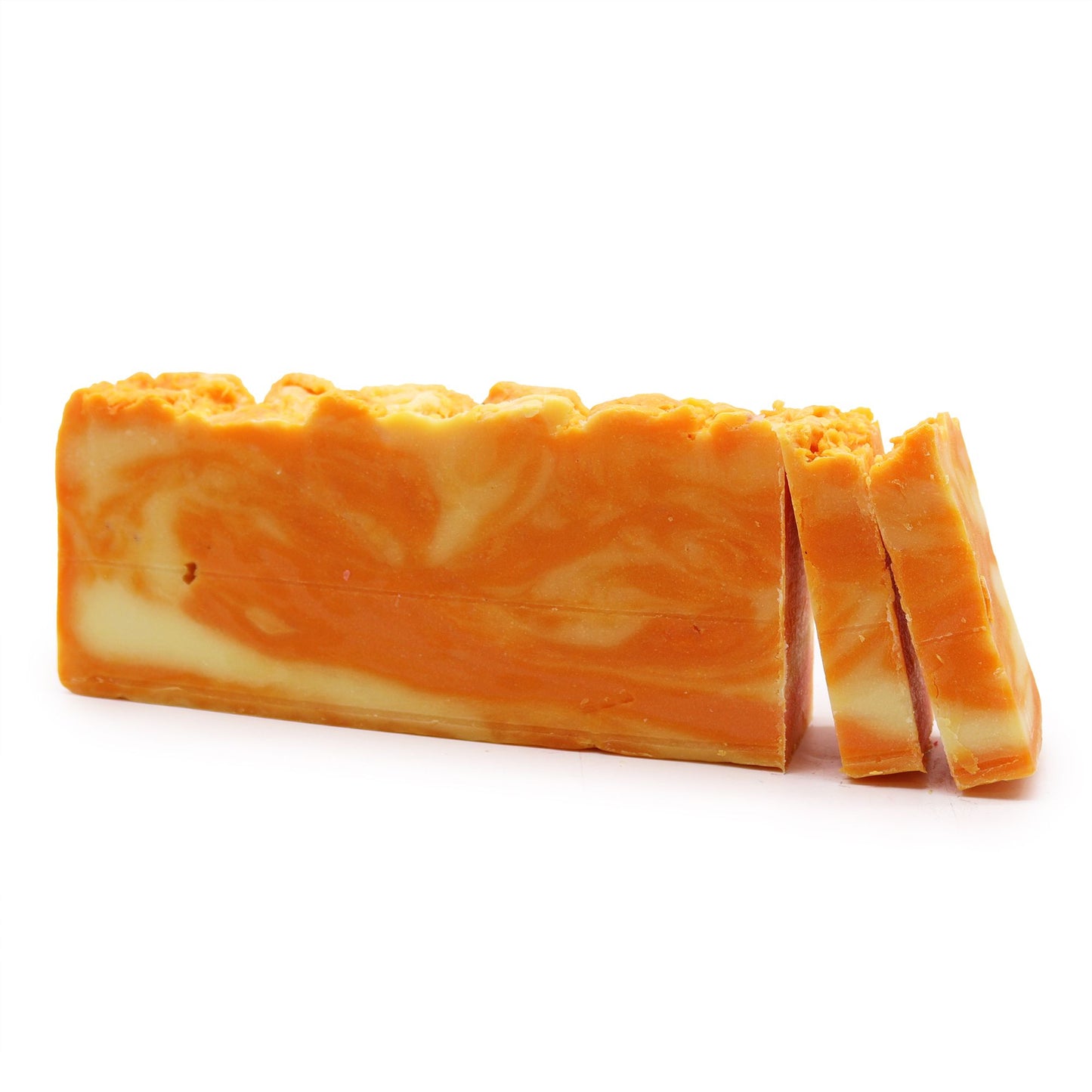Orange Olivenöl Seifenstück