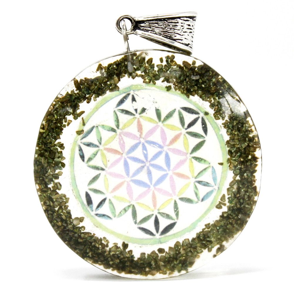 Orgonit Kraft Anhänger - Grünstein Mandala
