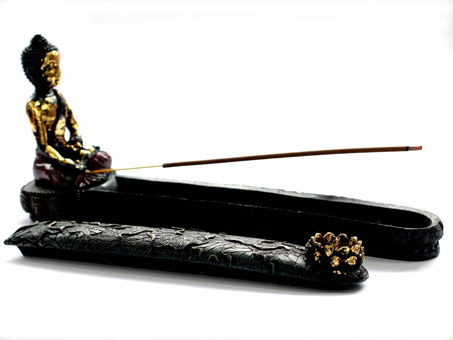 Antiker Buddha Räuchergefäß Und Box
