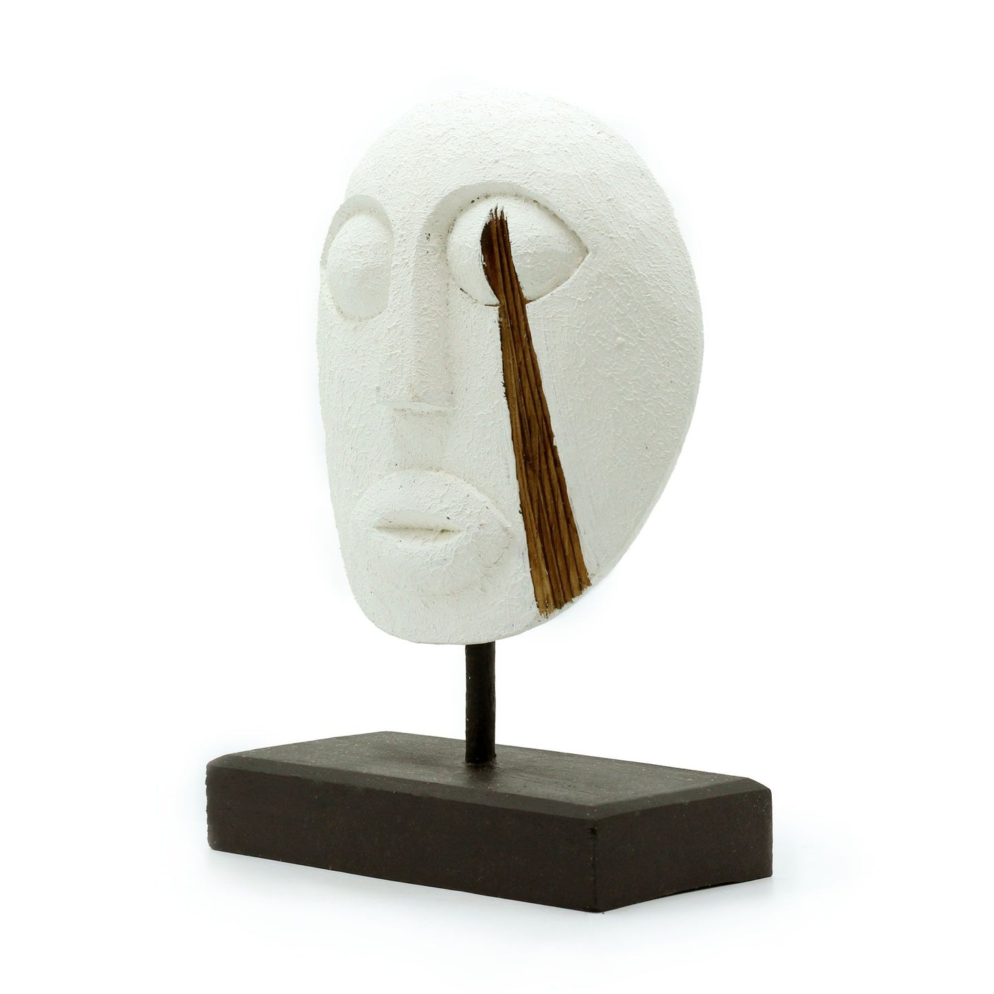 Timor Tribal Dekorative Maske Weiß 27x20cm
