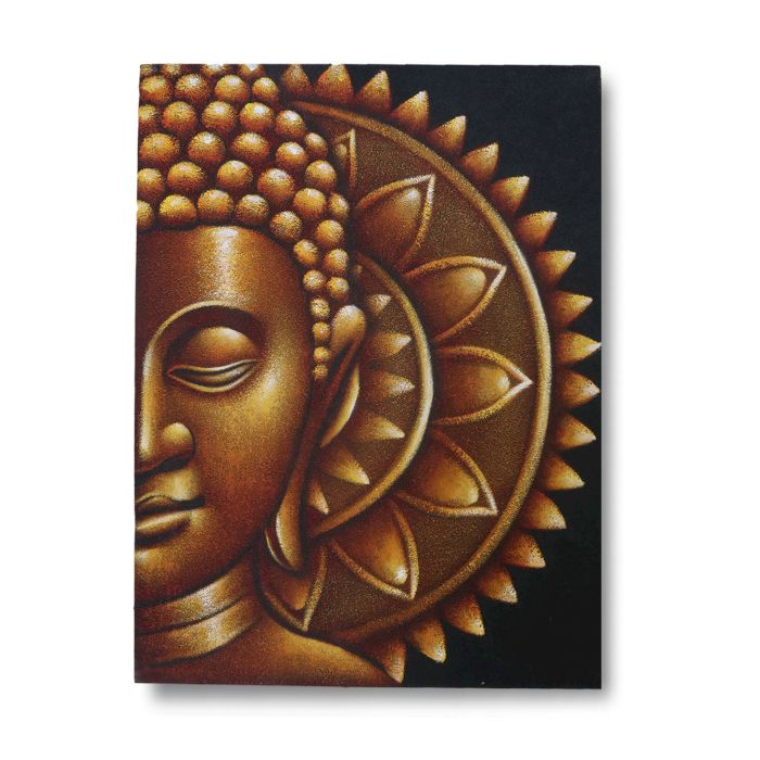 Goldene Halbe Buddha Mandala 60x80cm