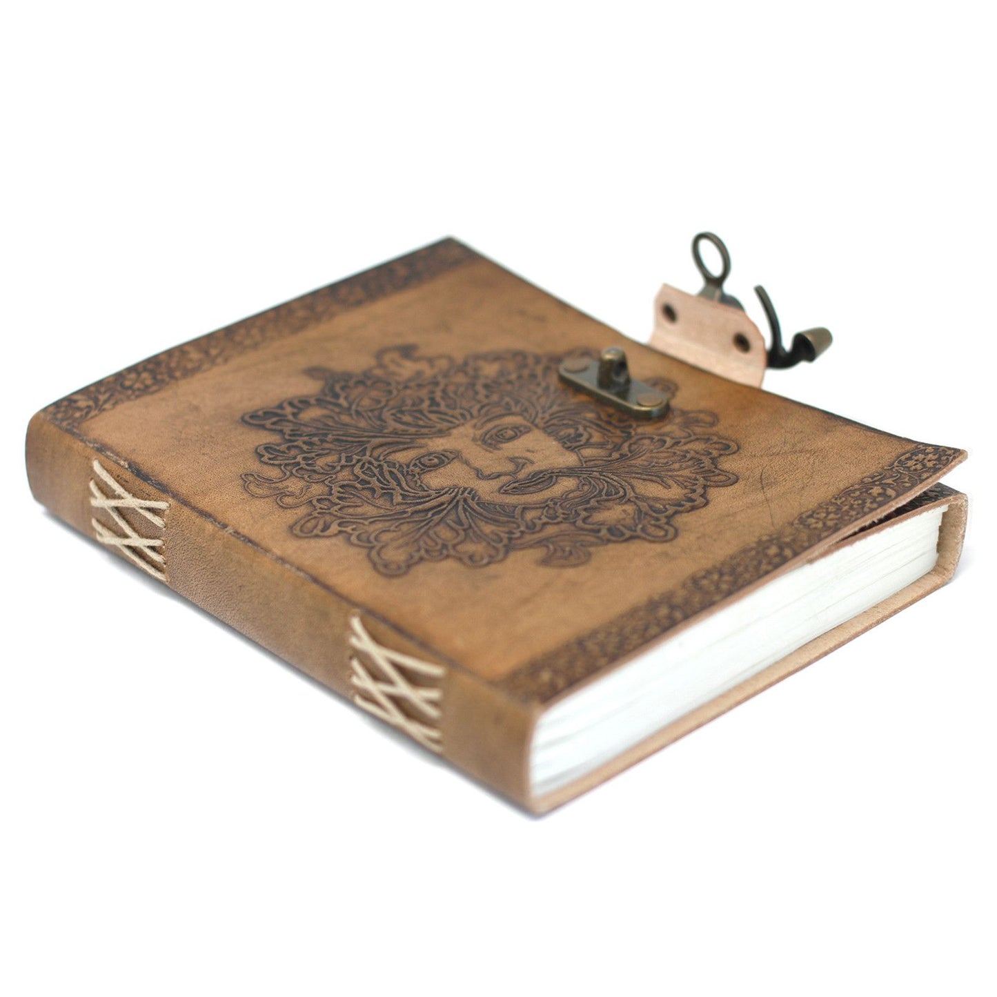 Leder Greenman Notizbuch 20x15 cm Handgemacht Mit Ledercover