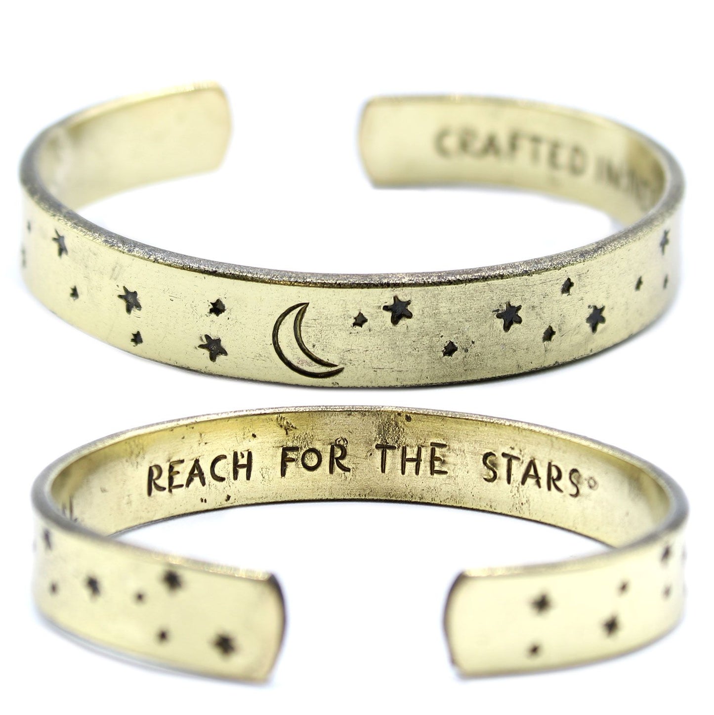 Inspiration Armband - Messing Sonnenaufgang, Galaxie, Sterne, Erde