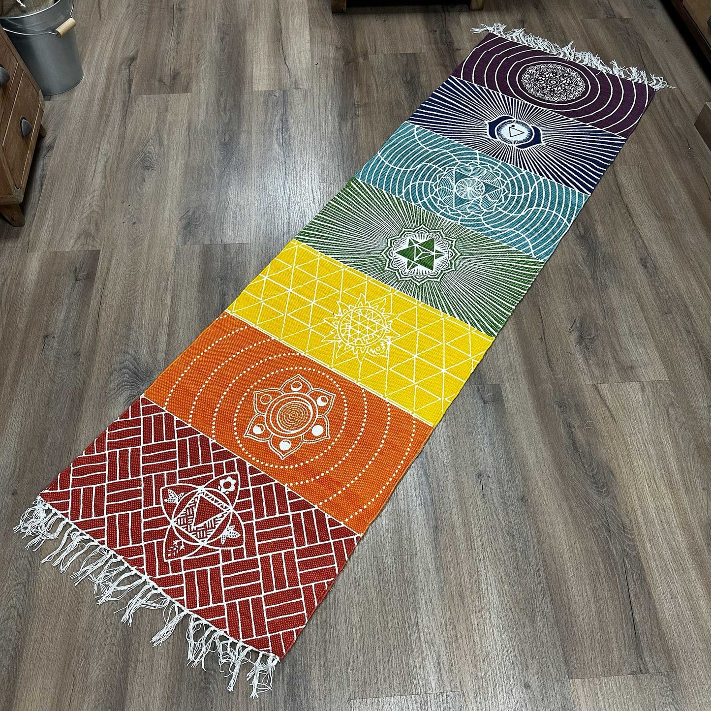 100 Prozent Baumwolle Yoga Teppich 60x200cm 7 Chakras