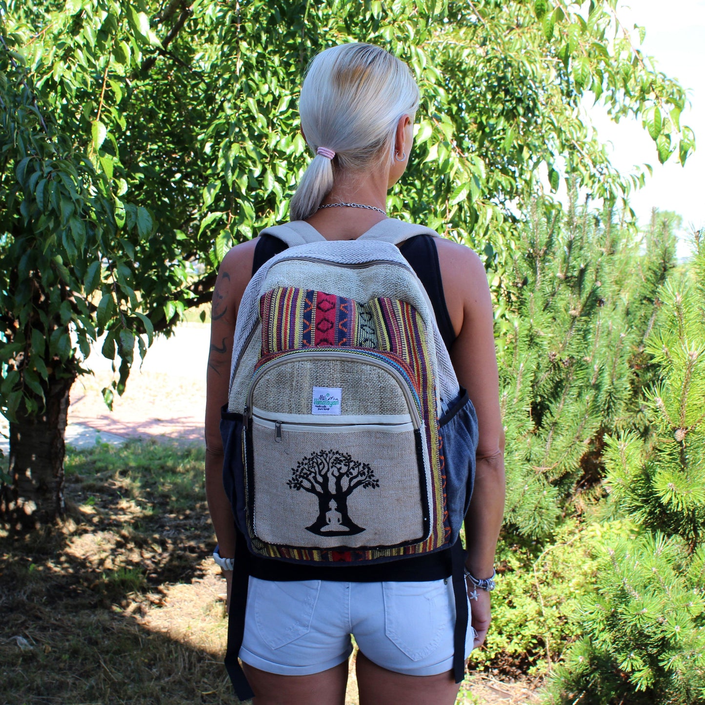 Großer Hanf Rucksack - Seil Und Taschen Stil