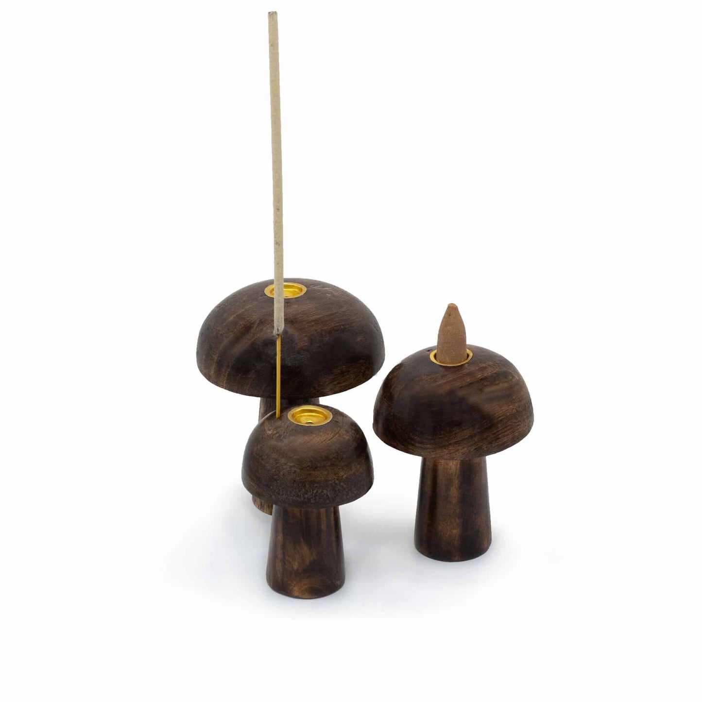 Set Mit 3 Räucherhäuschen Pilzen 10cm 9cm 8cm