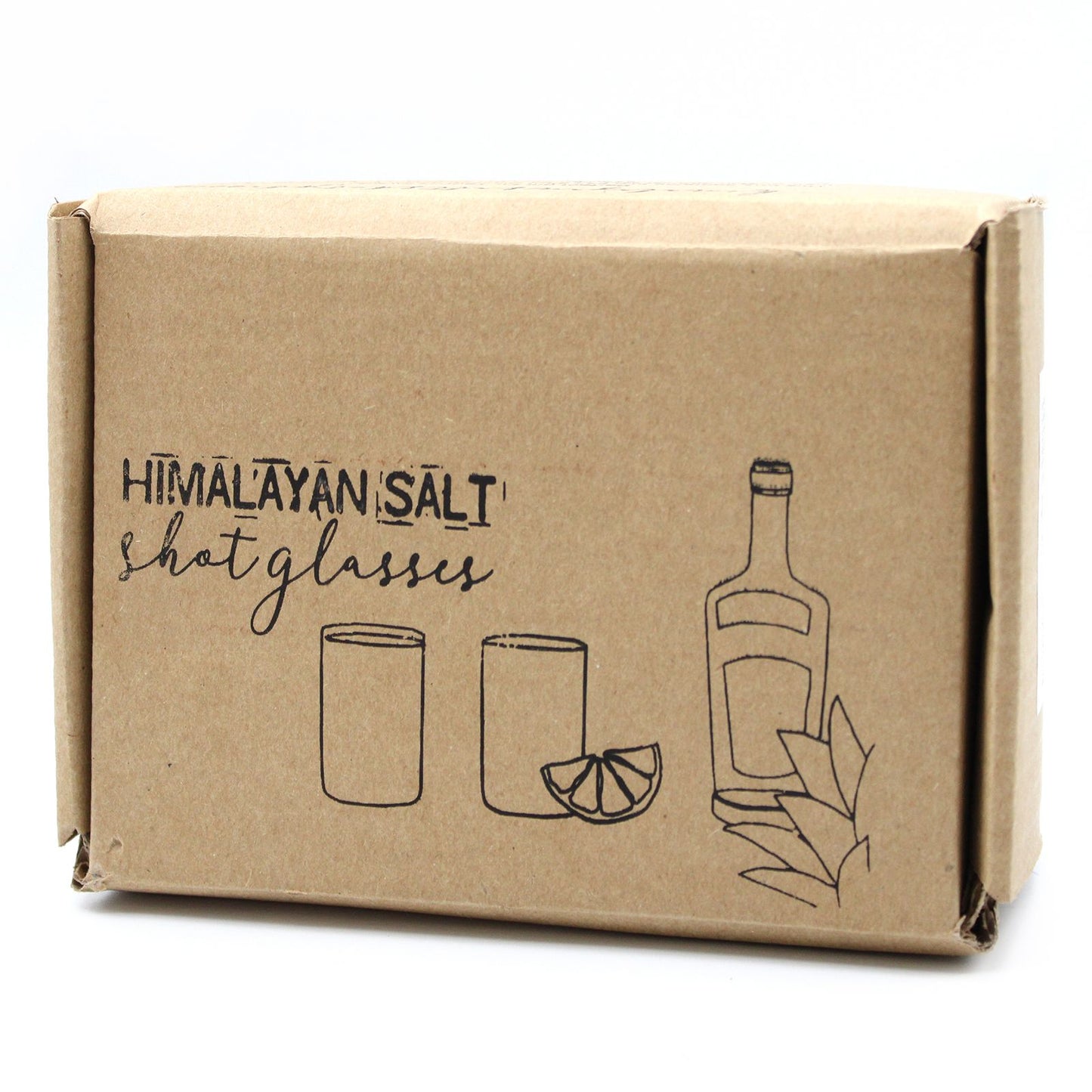 Set Mit 2 Himalayan Salz Shot Gläsern Und Holz Servierständer