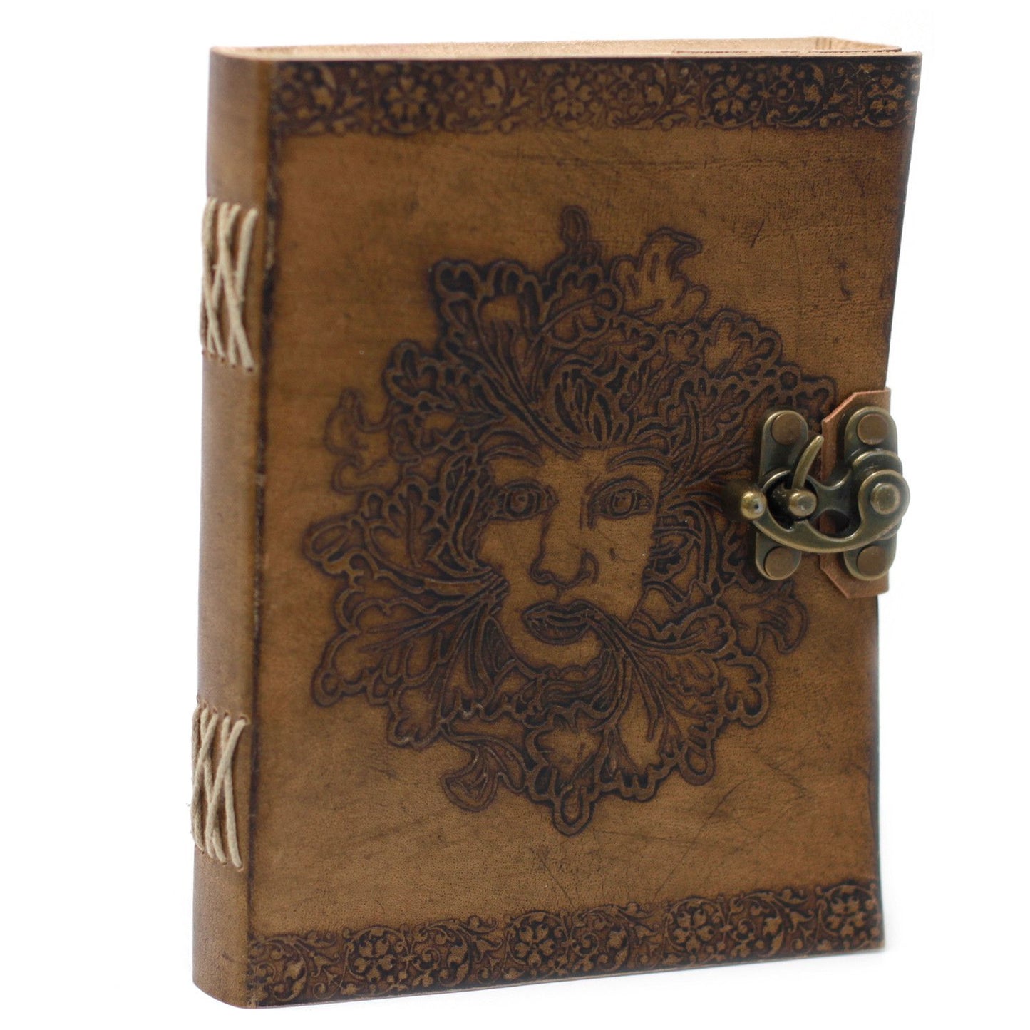 Leder Greenman Notizbuch 20x15 cm Handgemacht Mit Ledercover