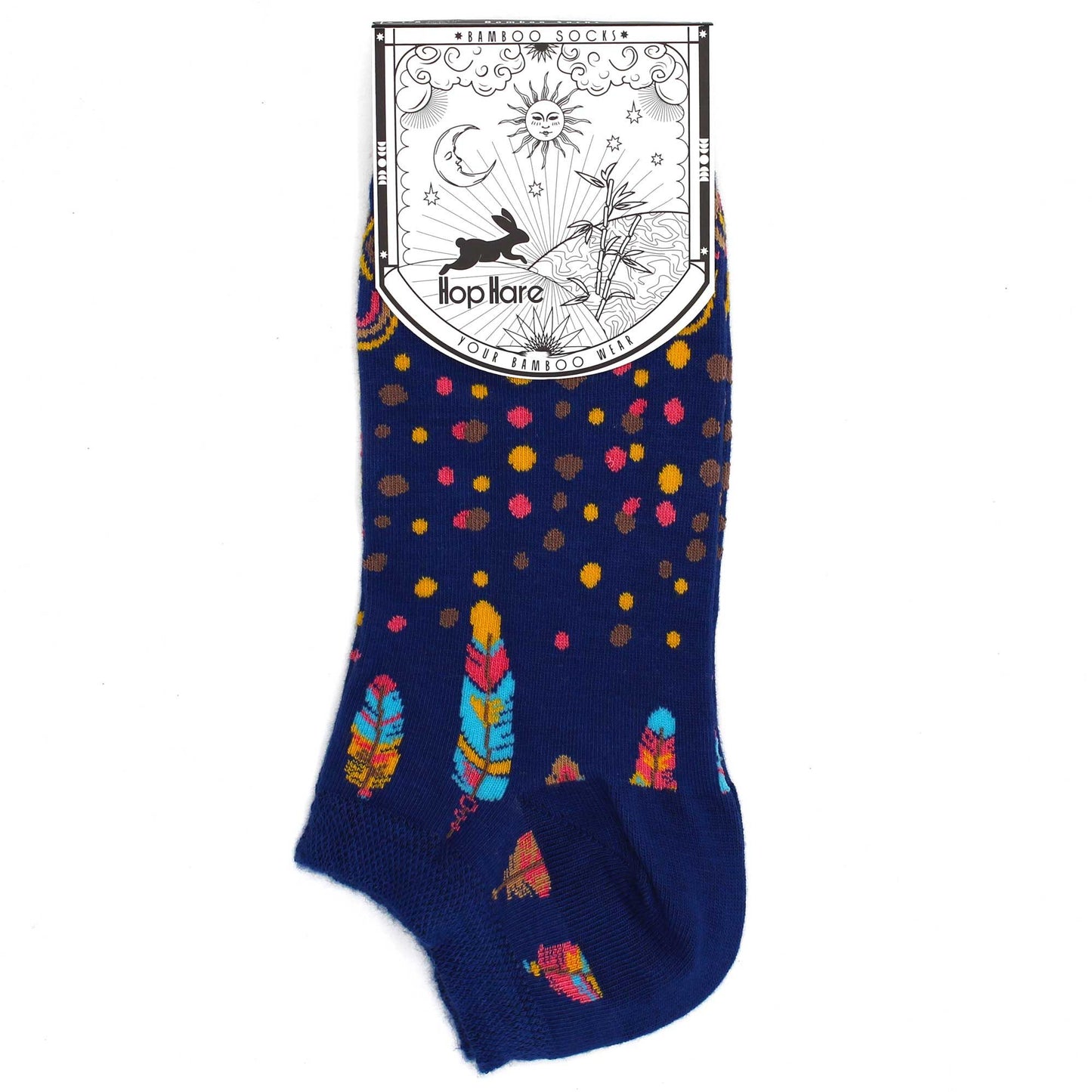 SM Hop Hare Bambus Socken Niedrig 36-40 Indische Federn