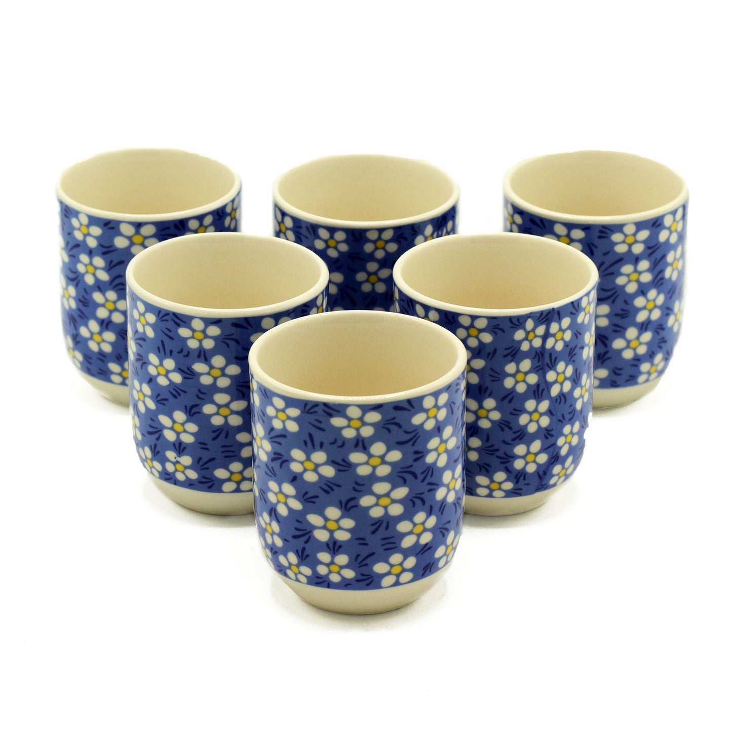 Kräutertee Tassen Blau Gänseblümchen Set Mit 6 Tassen
