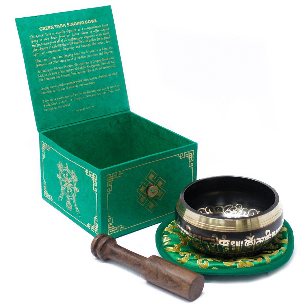 Grüne Tara Klangschalen Set 10cm Min 380g