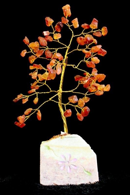 Karneol Edelstein Baum Mit 80 Steinen