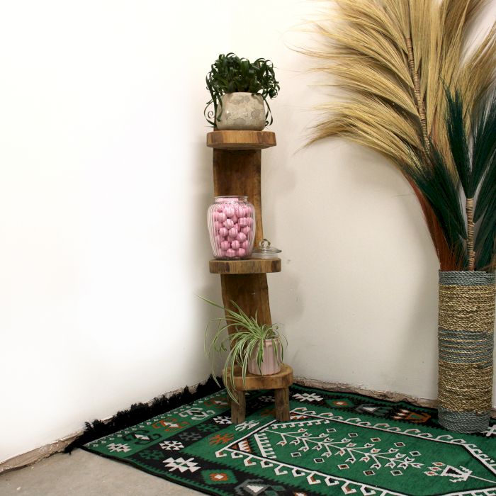 Natürliche Teakholz Regalanzeige 3 Regale 100cm Hoch