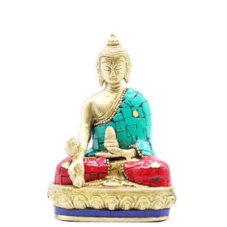Messing Buddha Figur - Hände Nach Unten - 11,5 cm