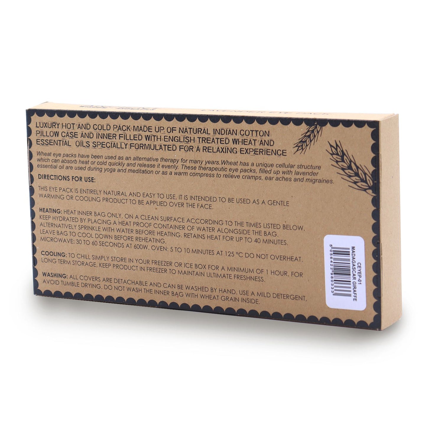 Lavendel Natur Baumwolle Und Juco Augenmaske Im Geschenkkarton - Madagaskar Giraffe