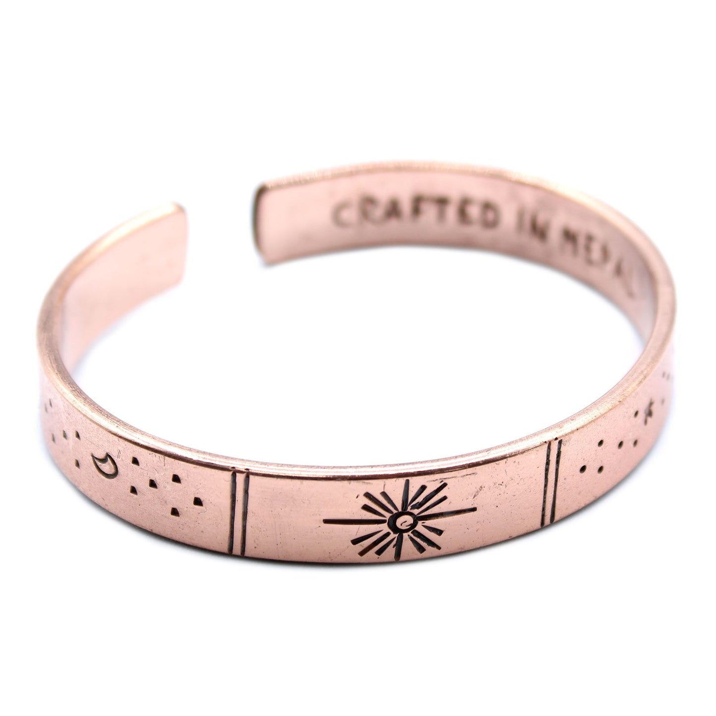 Inspiration Armband - Kupfer Sonnenaufgang, Galaxie, Sterne, Erde