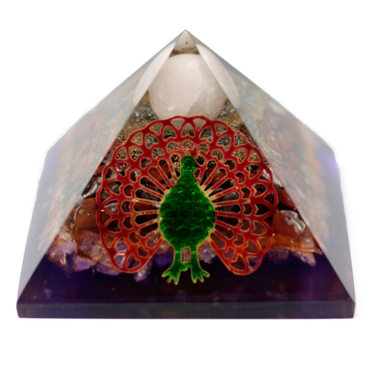 Lrg Organite Pyramide 70mm - Pfau Erdgrund