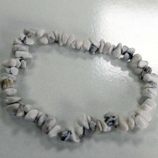 Chipsteinarmband - Weißer Jaspis