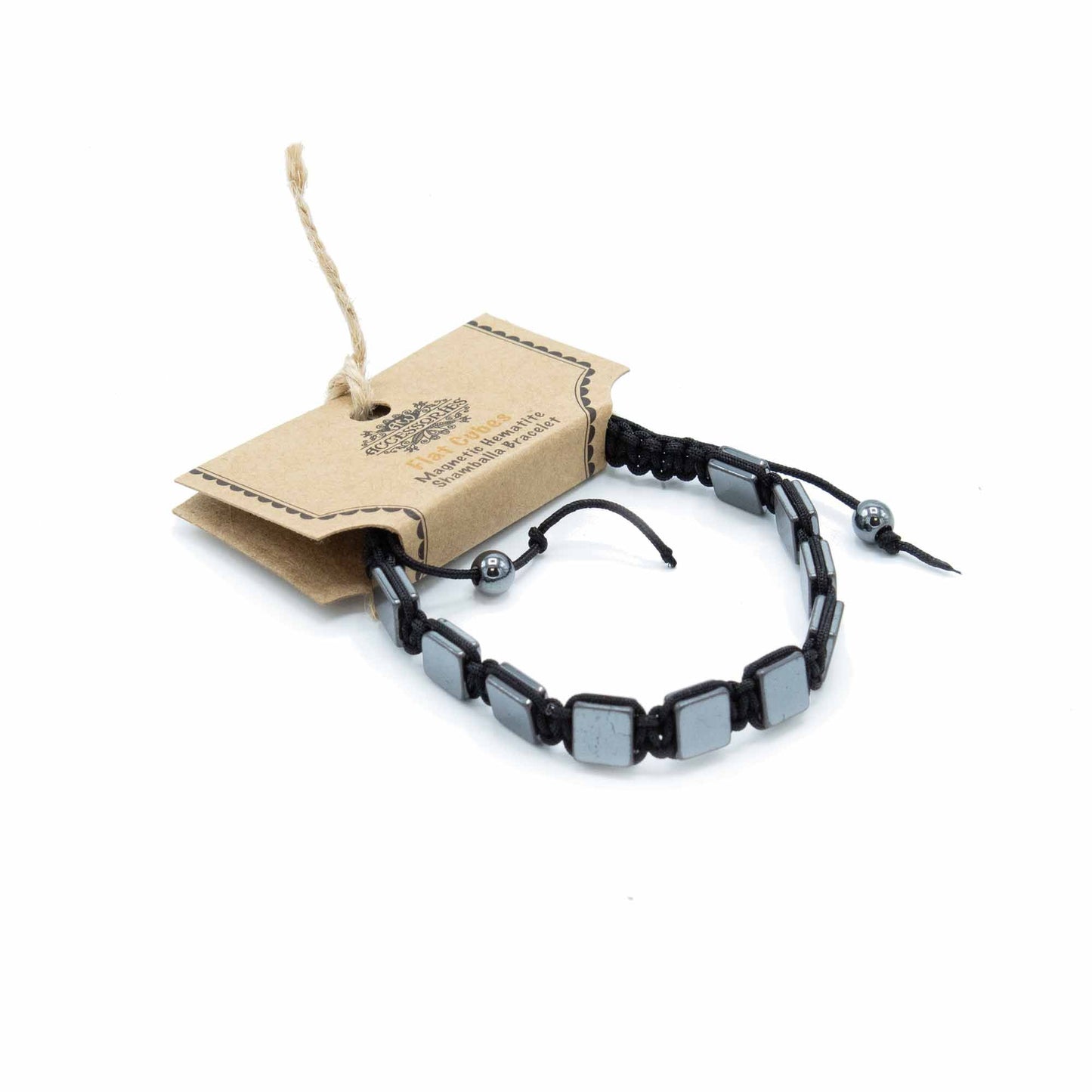 Magnetisches Hämatit Shamballa Armband Mit Flachen Würfeln Unisex Schwarz