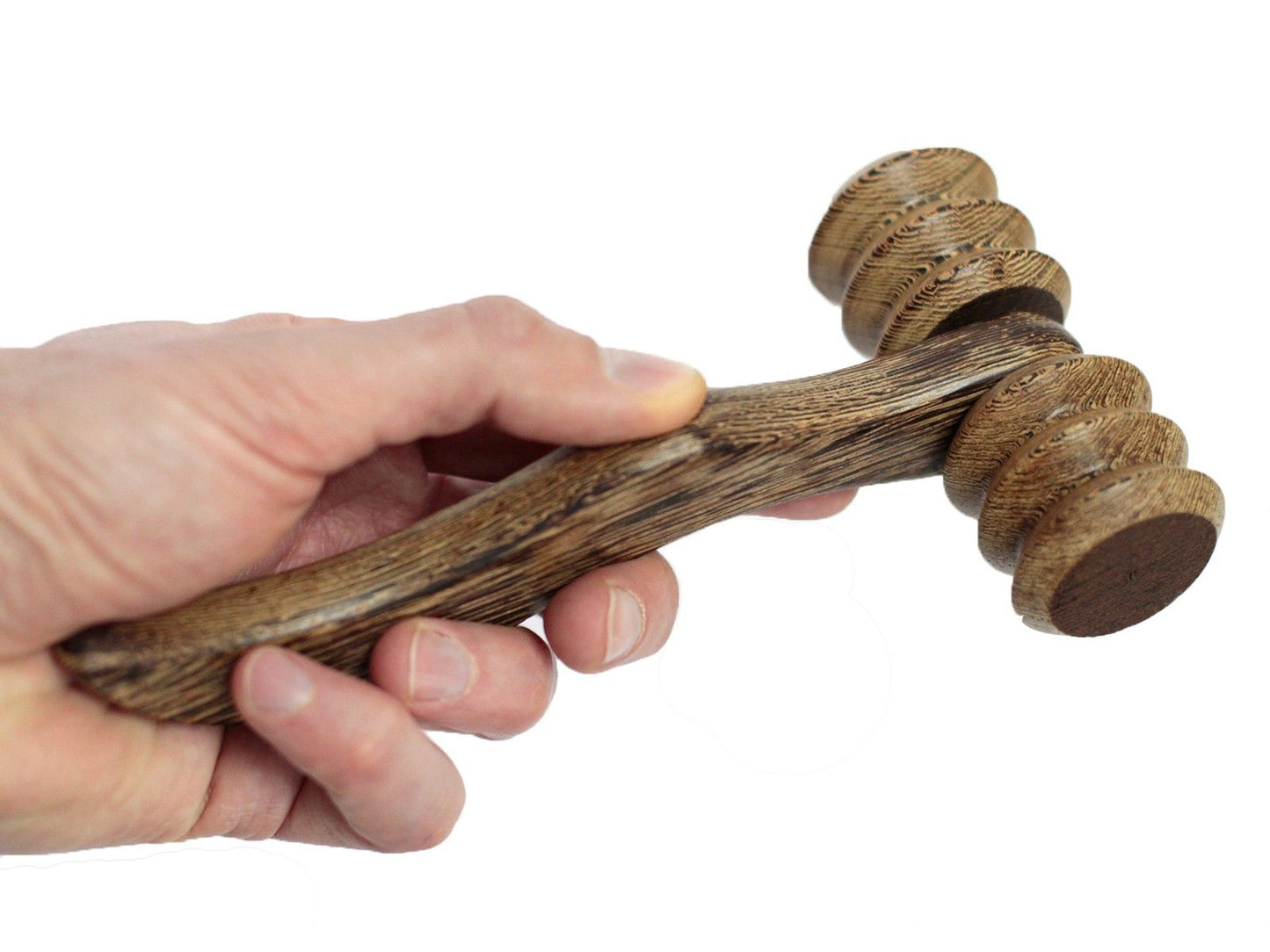 Massagewerkzeug Gerippter Handroller Holz 19cm x 9cm x 4cm