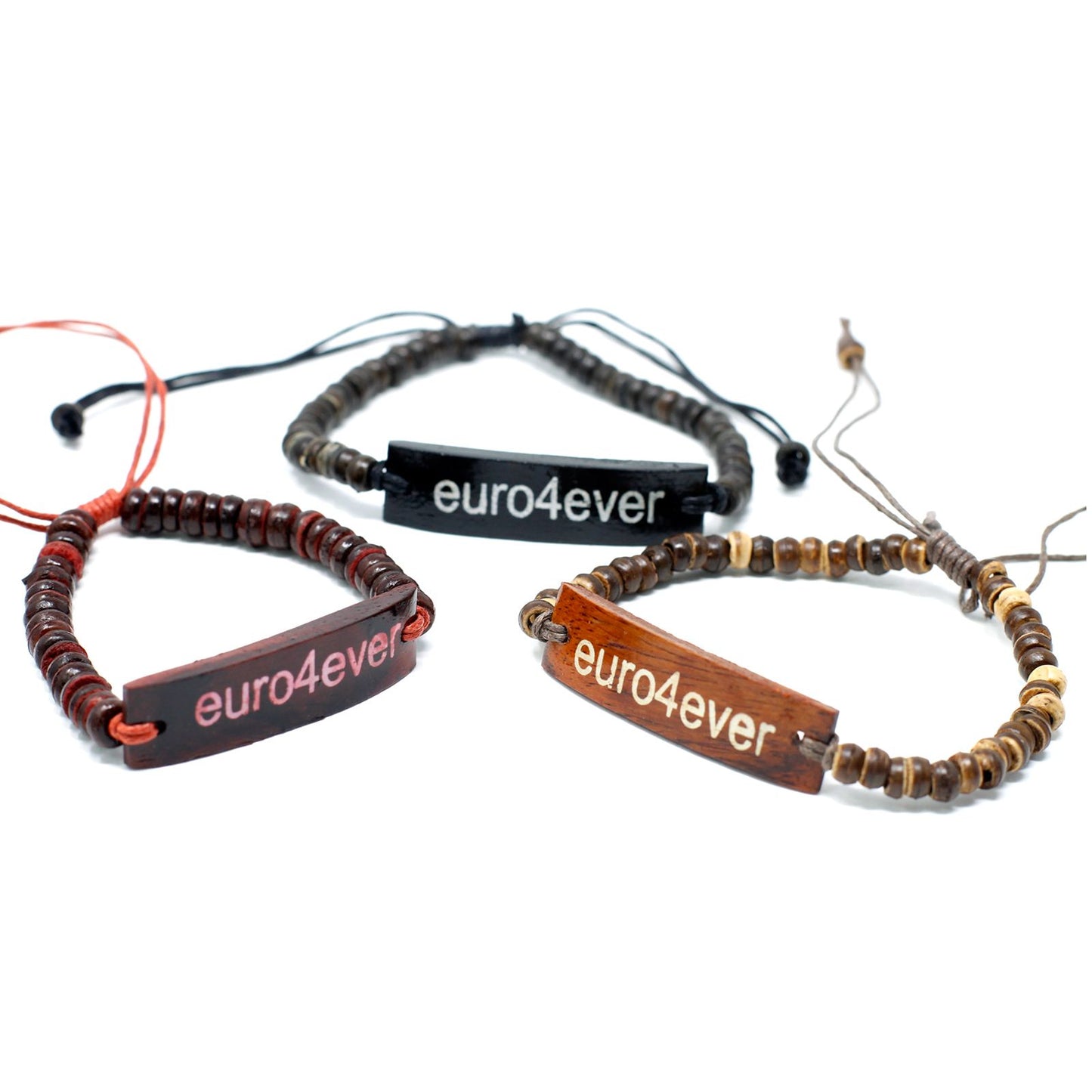 Coco Slogan Armband Euro4Ever aus Natürlichen Kokosnussperlen