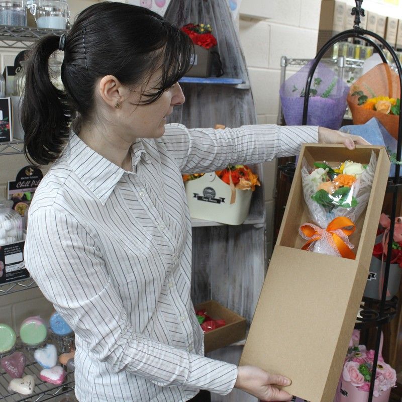 Verpackte Handseife Blumenstrauß - Rosa