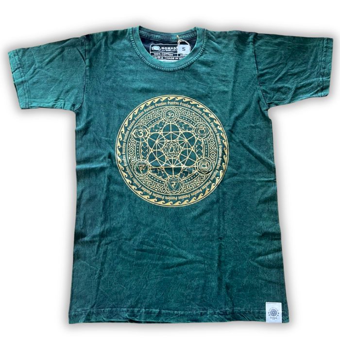 XLarge Stein Waschung T-Shirt Chakra Grün