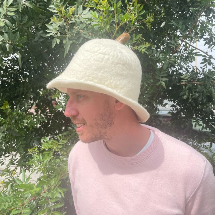 Filz Sauna Schüssel Hut Natürlich