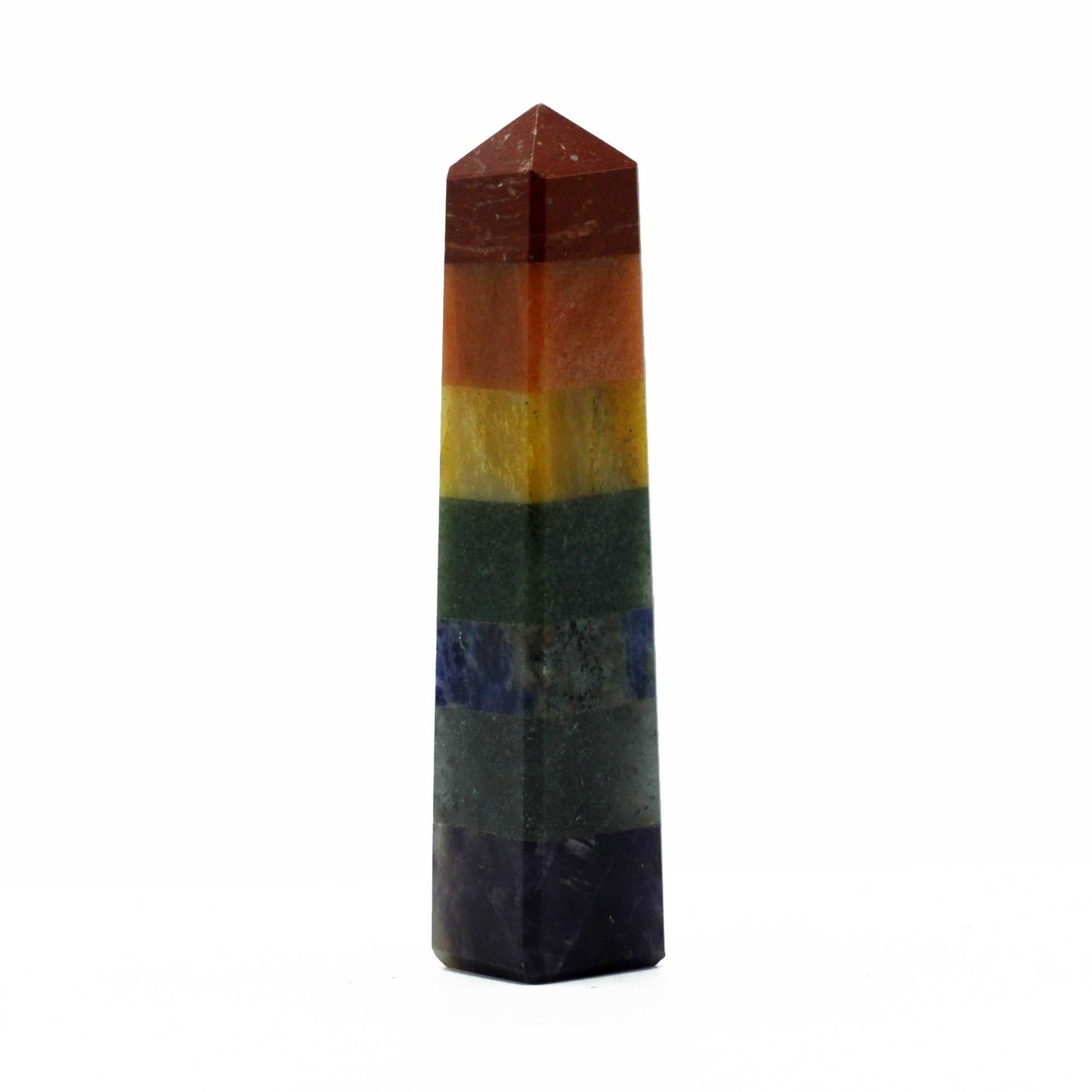 Chakra Obelisk Aus Edlen Edelsteinen Mit Sieben Farben Für Energiebalance