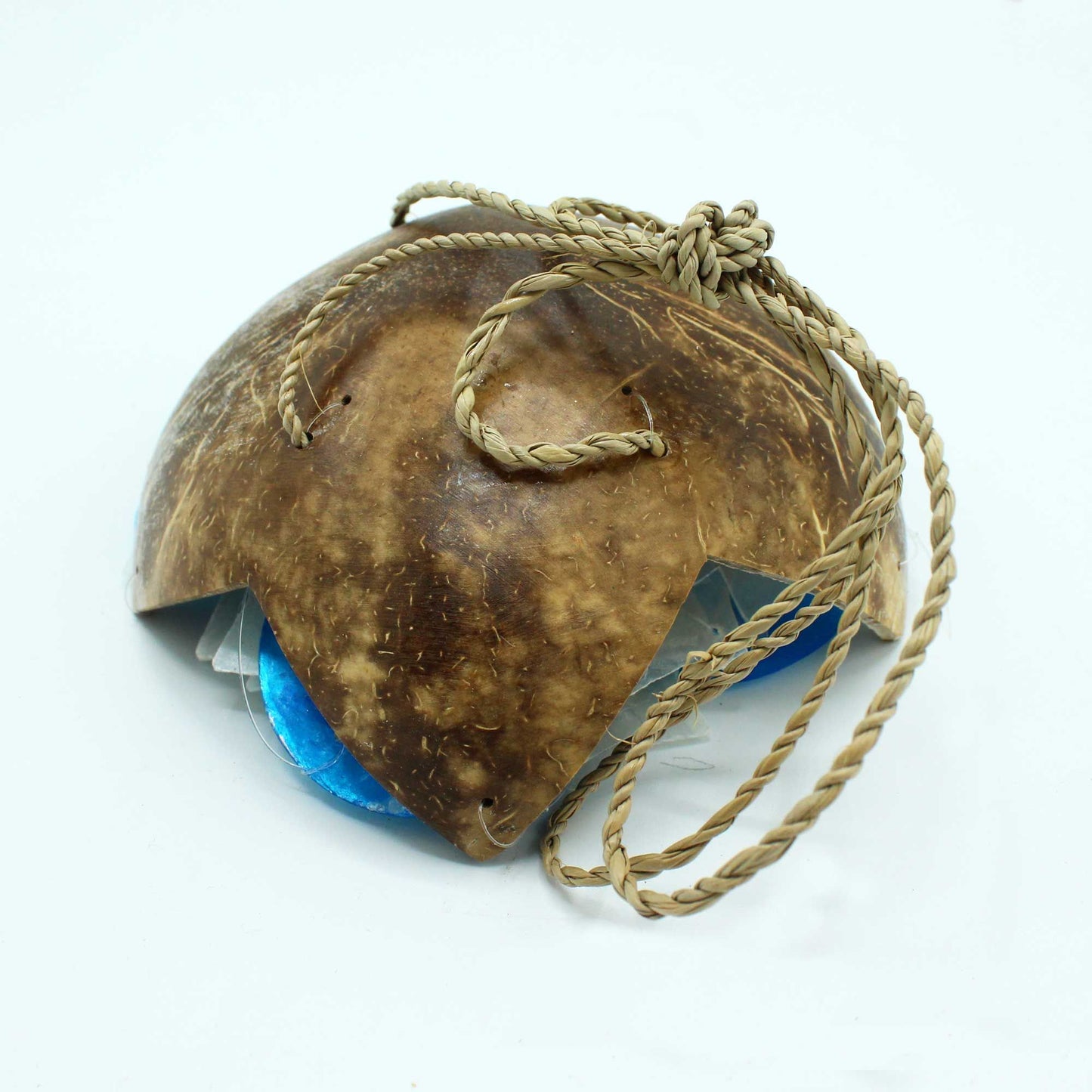 Kokosnuss Und Capiz Windspiele Mit Blauen Und Weißen Sternen 30cm