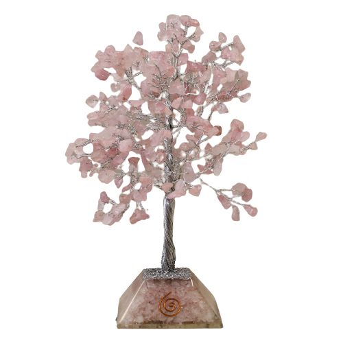 Edelsteinbaum Mit Organit Basis 320 Steine Rosenquarz