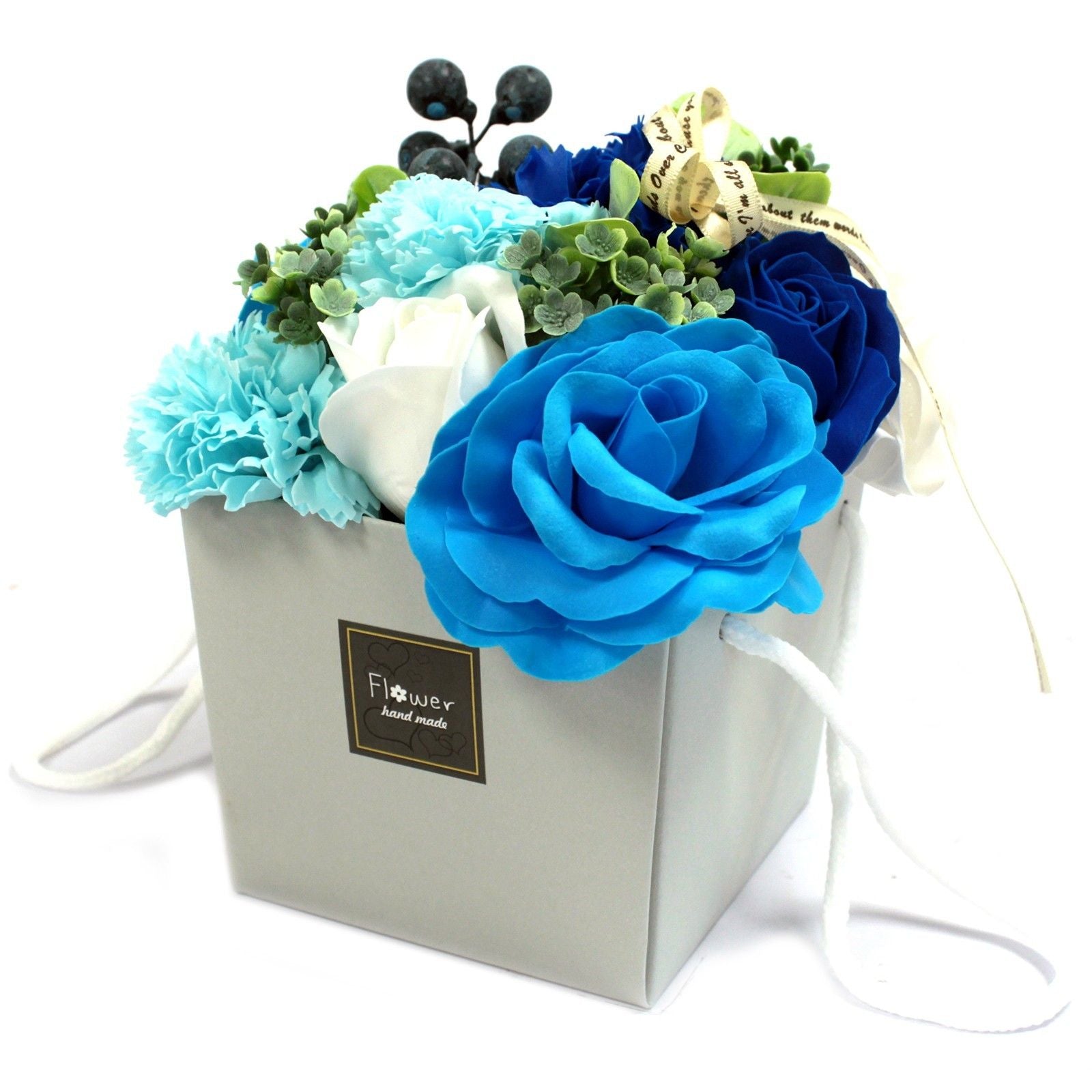 Seifenblumenstrauß Blau Hochzeit