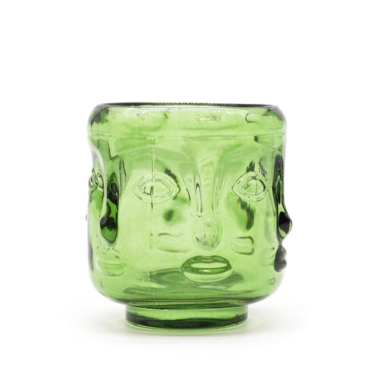 Set aus 2 Buddha Gesichtern Kerzenbehälter - Garten Jade