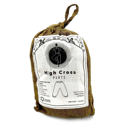 Yoga Und Festival Hosen Mit Hochem Kreuz Himalayan Druck Auf Orange