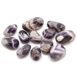 Beutel Mit 12 Mittleren Afrikanischen Tumble Steinen - Amethyst - Chevron