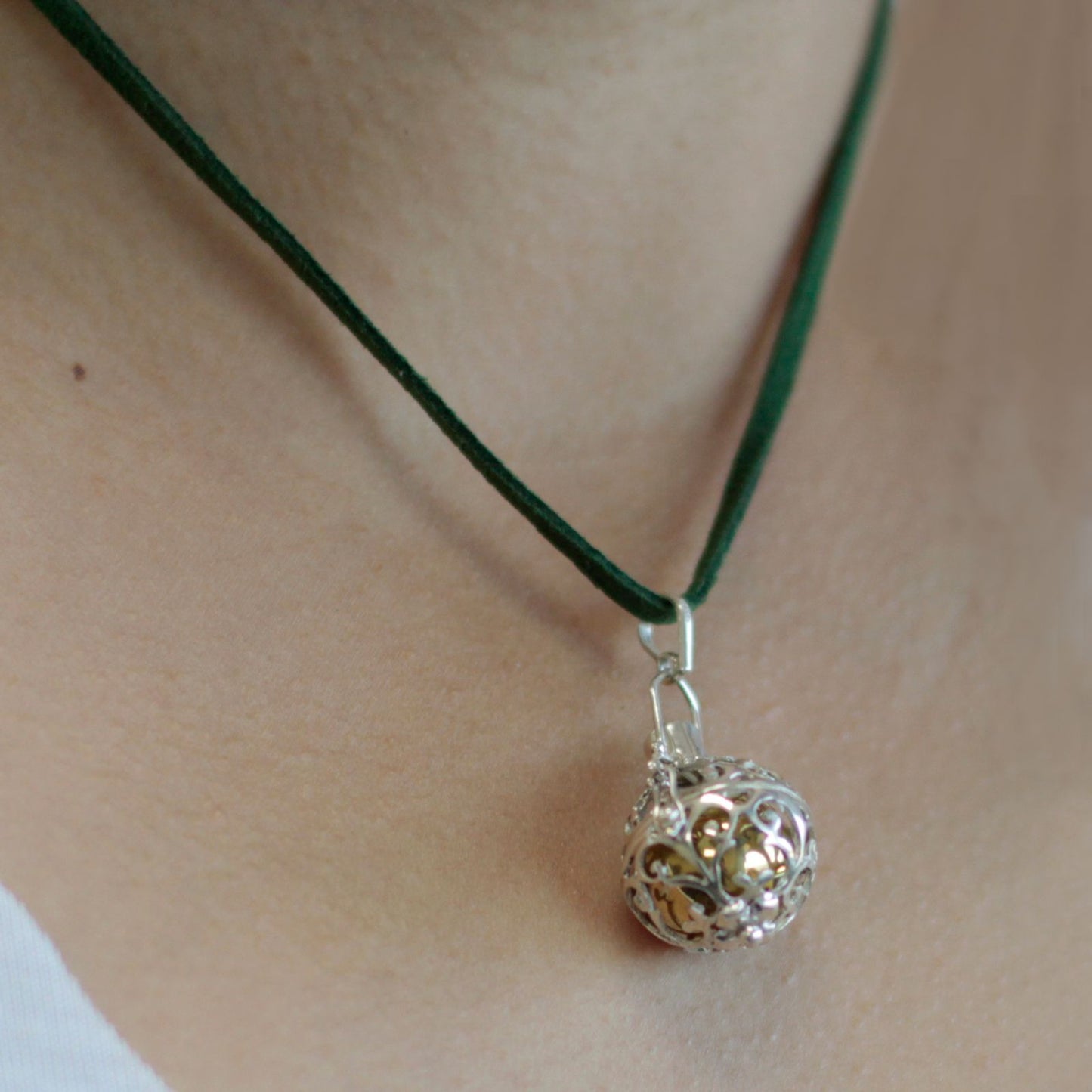 Silberne Engelglocke Romantik 18mm