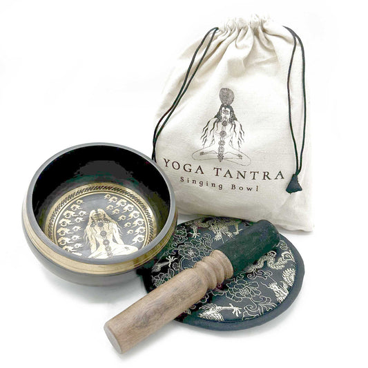 Handgeschlagene Und Gravierte Klangschalen Geschenkset 14cm Yogi