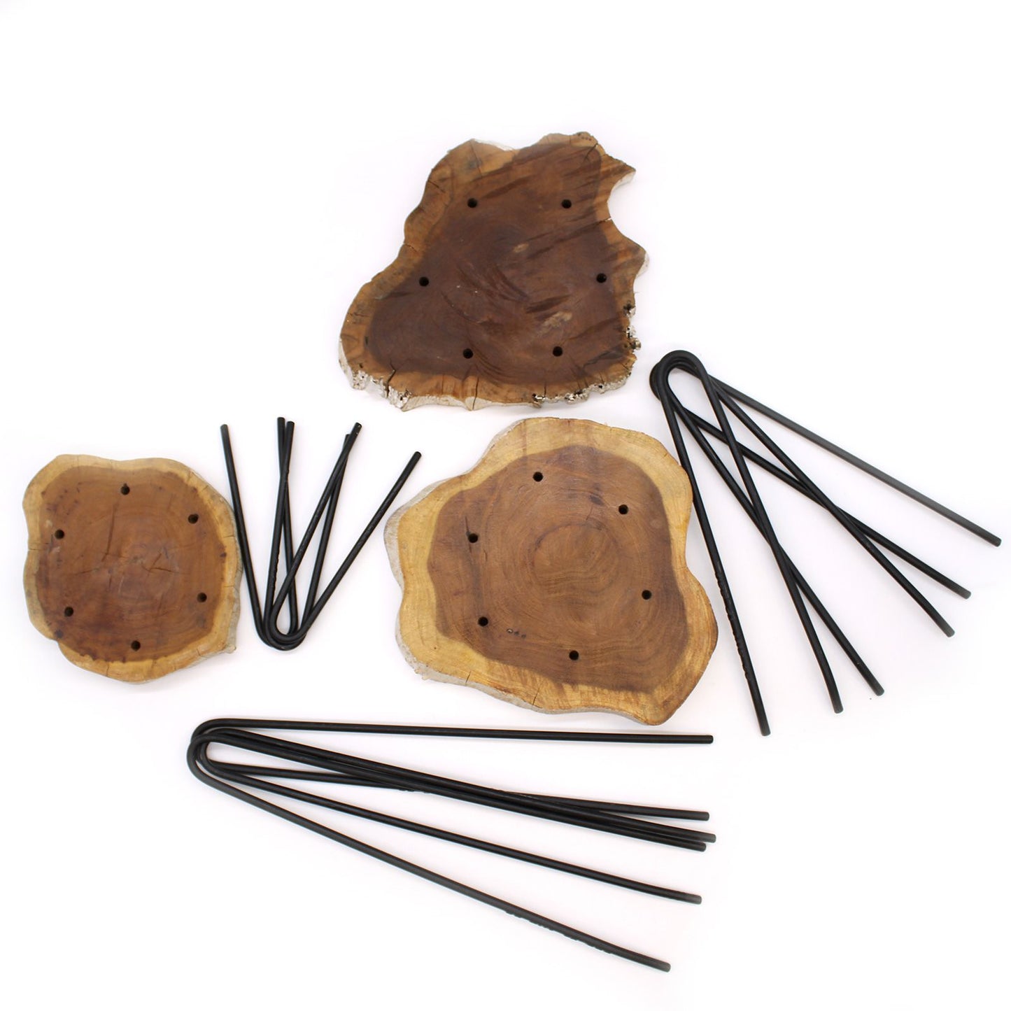 Set von 3 Gamell Holz Pflanzenständern - Weiß gewaschen