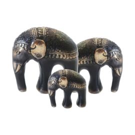 Kunst Elefant Set von 3