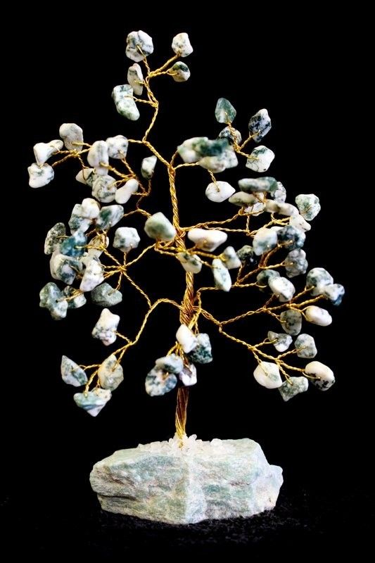Baum-Achat Edelsteinbaum mit 80 Steinen
