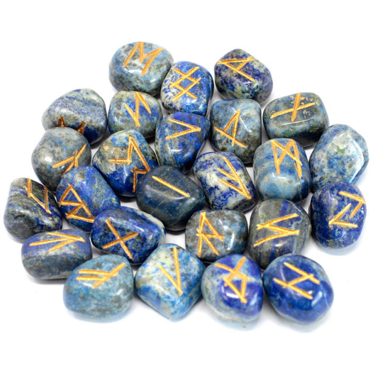 Runensteine Set in Beutel - Lapislazuli