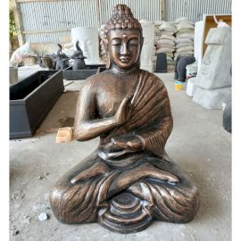 Große Antike Gold Buddha Meditation In Stupa 1 5m