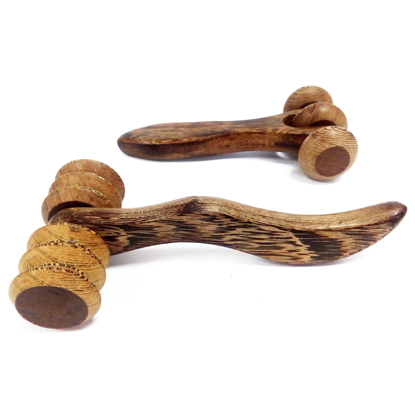 Massagewerkzeug Gerippter Handroller Holz 19cm x 9cm x 4cm