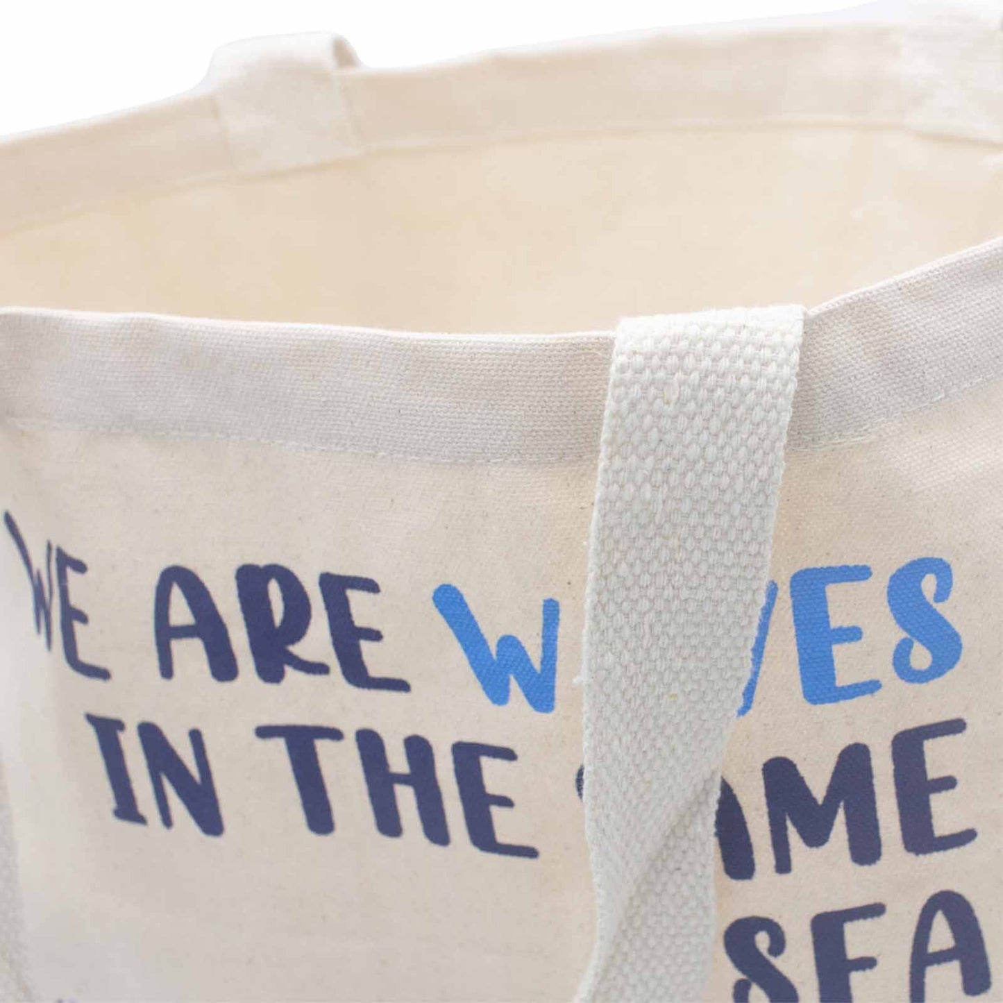 Bedruckte Baumwolltasche We Are Waves Natur