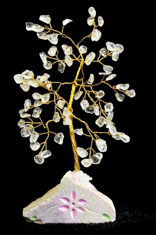 Edelstein Baum Aus Bergkristall Mit 80 Steinen